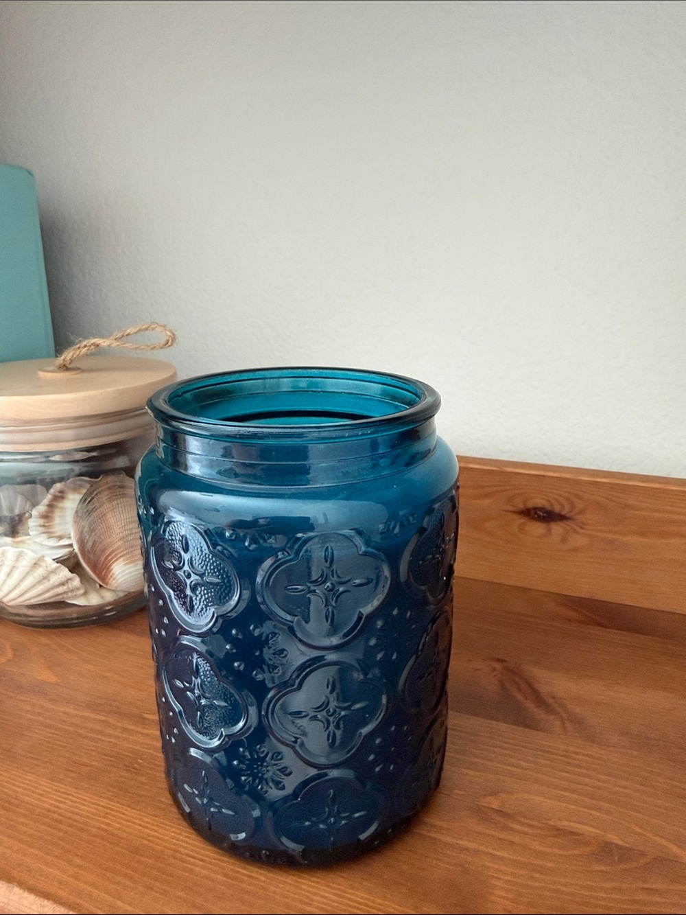 DW Home Cobalt Blue Glass Candle Jar